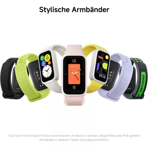 XIAOMI Smart Band 9 Active lila okosóra 37mm, 450 nits, 18 napos akkumulátor, 50 sportmód, vízálló - Purple