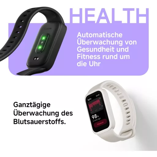 XIAOMI Smart Band 9 Active lila okosóra 37mm, 450 nits, 18 napos akkumulátor, 50 sportmód, vízálló - Purple