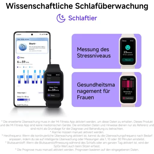 XIAOMI Smart Band 9 Active lila okosóra 37mm, 450 nits, 18 napos akkumulátor, 50 sportmód, vízálló - Purple