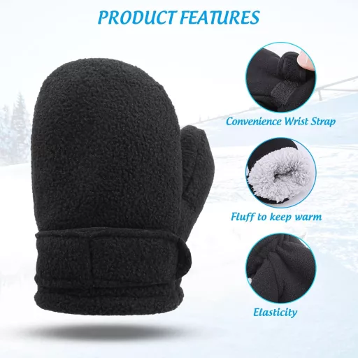 QKURT Mănuși de schi de iarnă pentru copii - Mănuși călduroase impermeabile pentru băieței și fetițe de 1-2 ani - Pentru sporturi de iarnă și lunile reci