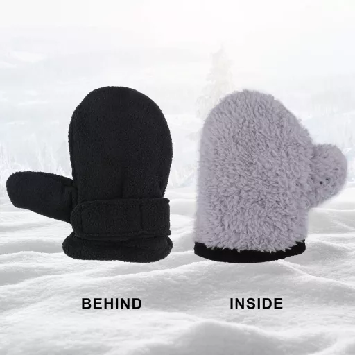 QKURT Mănuși de schi de iarnă pentru copii - Mănuși călduroase impermeabile pentru băieței și fetițe de 1-2 ani - Pentru sporturi de iarnă și lunile reci