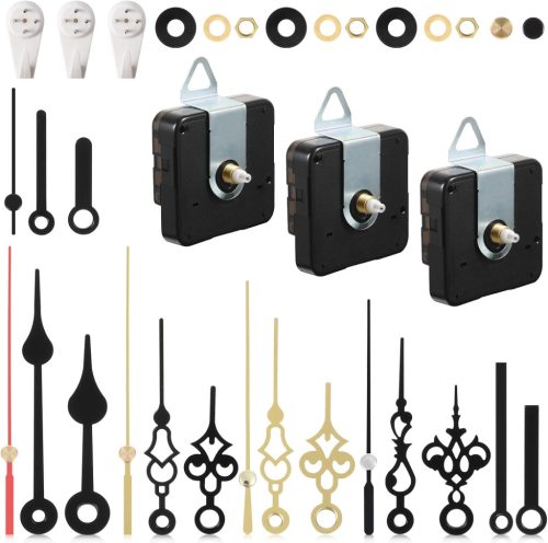 Set Mecanism Silențios de Ceas Outus - 3 Bucăți Mecanism de Ceas Quartz cu 6 Perechi de Arătătoare, Kit Motor de Ceas Alimentat cu Baterie pentru DIY, 13 mm