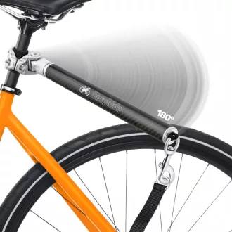   Lesă de câine pentru bicicletă MALABI, hands-free - Mecanism rotativ 180°, cu amortizor, prindere rapidă, negru