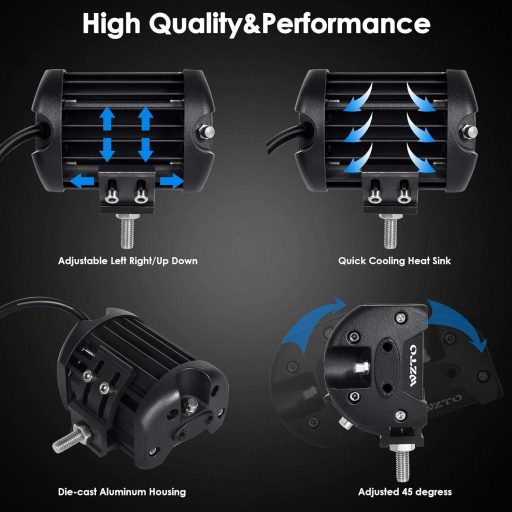 WZTO LED Munkalámpa és Kiegészítő Fényszóró - Vízálló 300W Motorkerékpár Segédfény Hátsó Pozícióhoz