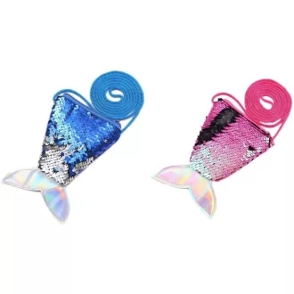   BJ-SHOP Portofel Paiete Sirenă pentru Copii - 2 Bucăți Mini Geantă Bleumarin și Roz - Cadou de Ziua de Naștere, Articol de Petrecere, 16x10,5 cm