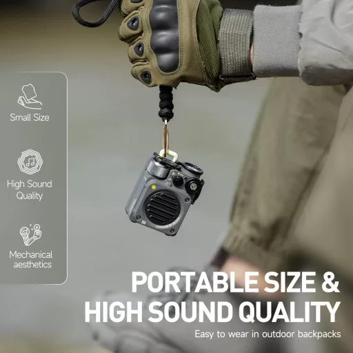 Vodotesný Bluetooth reproduktor Muzen Wild Mini, prenosný outdoorový reproduktor na cesty