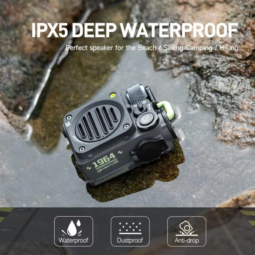 Vodotesný Bluetooth reproduktor Muzen Wild Mini, prenosný outdoorový reproduktor na cesty