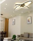 minifair Ovális LED Mennyezeti Lámpa - Fekete Távirányítós Dimmelhető Csillár 48W 4300lm Nappali, Hálószoba, Étkező és Konyha Világításhoz