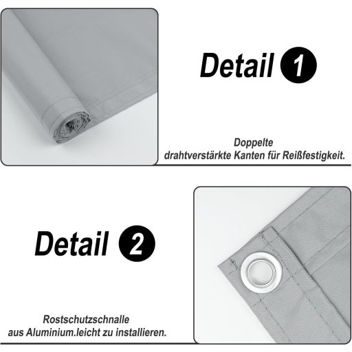 Sunny Guard Erkély Adatvédelmi Ernyő 90x600cm, UV Védelem, Időjárásálló PES