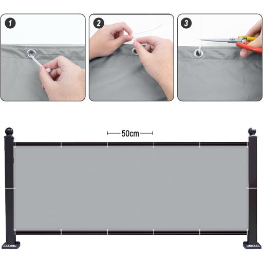 Sunny Guard Erkély Adatvédelmi Ernyő 90x600cm, UV Védelem, Időjárásálló PES