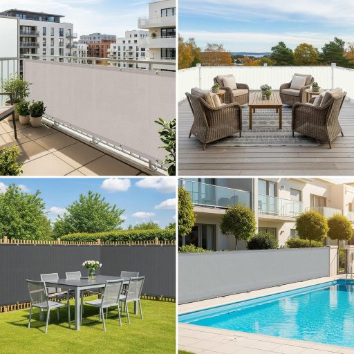 Sunny Guard Erkély Adatvédelmi Ernyő 90x600cm, UV Védelem, Időjárásálló PES