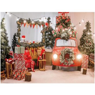   AIIKES 8x6 ft vianočné fotopozadie, vianočný stromček, dekoračná tapeta