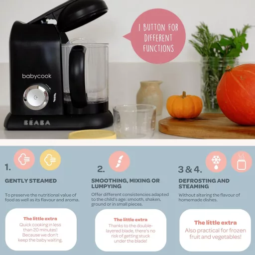 Béaba Babycook Solo 4 az 1-ben gőzfőző, turmixgép, főzőgép és processzor babáknak