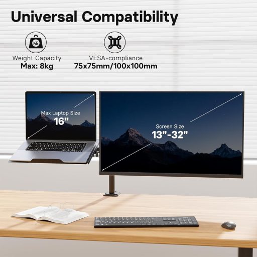 REDBAT Monitor Tartó 13-32 Colos LED LCD Képernyőhöz Laptop Tálcával VESA 75/100