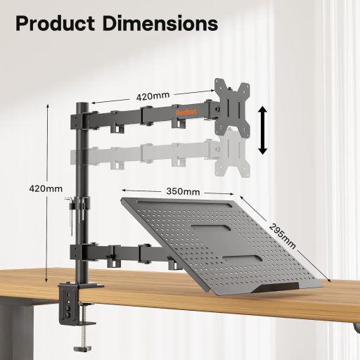 REDBAT Monitor Tartó 13-32 Colos LED LCD Képernyőhöz Laptop Tálcával VESA 75/100