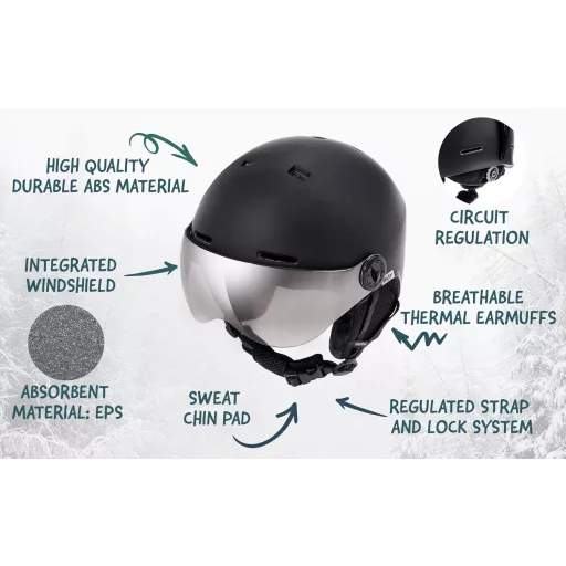 meteor Sísisak Visoros Unisex L (58-61cm) Fekete Snowboard Sisak