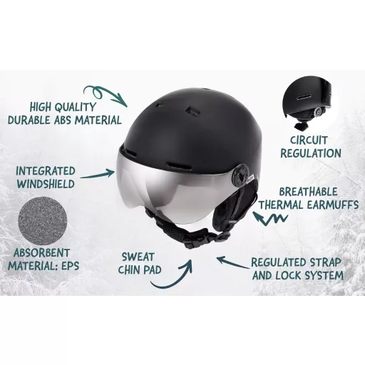 meteor Sísisak Visoros Unisex L (58-61cm) Fekete Snowboard Sisak