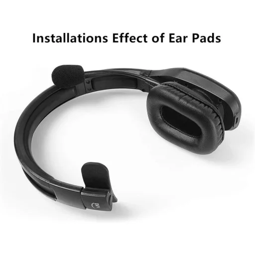 Fejhallgató fülpárna és mikrofon szivacs csere szett, B450-XT Kompatibilis VXI Blueparrott Bluetooth Headsethez, Fekete