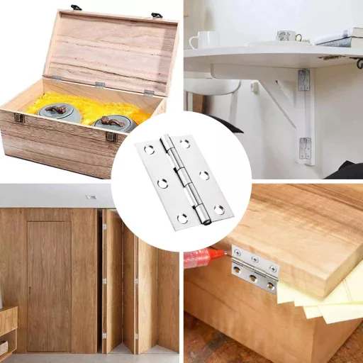 YSDMY Rozsdamentes Ajtócsalád 75x50mm 10db Zsanér Csavarokkal és Csavarhúzóval