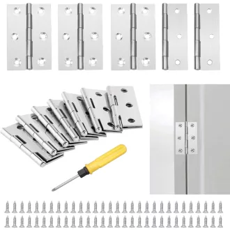   Familie de uși YSDMY din inox 75x50mm, 10 buc. balamale cu șuruburi și șurubelniță