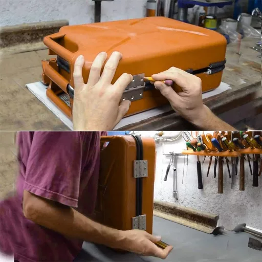 YSDMY Rozsdamentes Ajtócsalád 75x50mm 10db Zsanér Csavarokkal és Csavarhúzóval