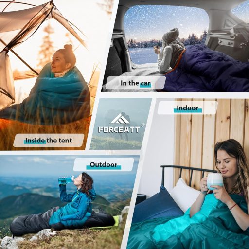 Sac de dormit mumie Forceatt pentru 4 anotimpuri, -10°C - 15°C, impermeabil, ultralight pentru camping