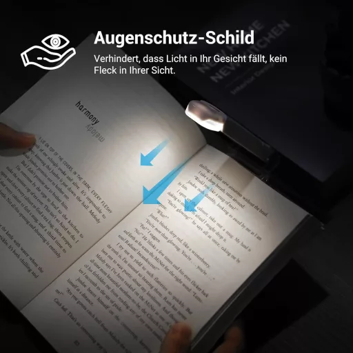 DEWENWILS USB Tölthető Olvasólámpa Csipesszel - LED Könyvlámpa 2 Fényerőszinttel, Állítható, Könnyű, Hordozható Könyvjelző Lámpa Olvasóknak