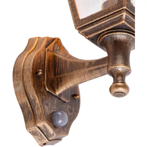 Qazqa Classic Antique auriu, lampă de perete de exterior cu senzor de mișcare IP44