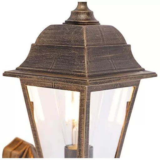 Qazqa Classic Antique arany kültéri fali lámpa mozgásérzékelővel IP44