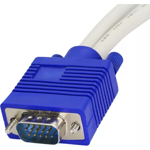 YIONESHOP VGA Y Elosztó Kábel - 1 Apa 2 Anya Csatlakozó, 15cm, Kék - Monitor Duplikáló Adapter Laptophoz, Plug & Play, Zavarszűrős