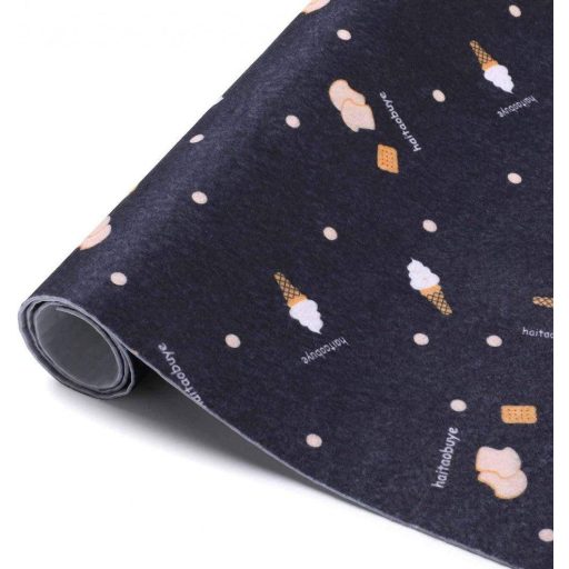 Modrý behúň s motívom zmrzliny, samolepiaci, 45x300cm - Protišmykový, strihateľný