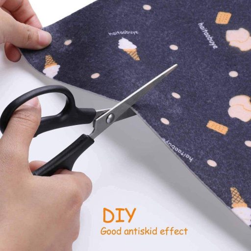 Modrý behúň s motívom zmrzliny, samolepiaci, 45x300cm - Protišmykový, strihateľný