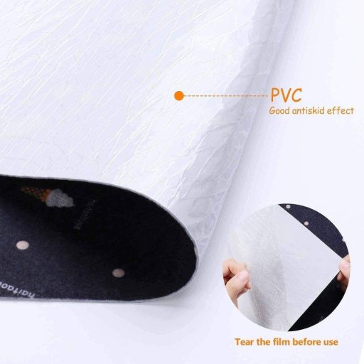 Modrý behúň s motívom zmrzliny, samolepiaci, 45x300cm - Protišmykový, strihateľný