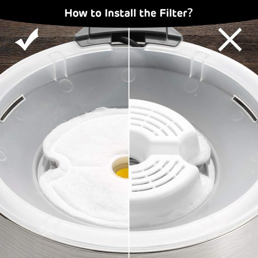 iPettie Szénszűrő Csomag Rozsdamentes Acél Macska Ivókutakhoz - 4 db-os Szett LED Világítású Itatókhoz, Környezetbarát, Beltéri Használatra