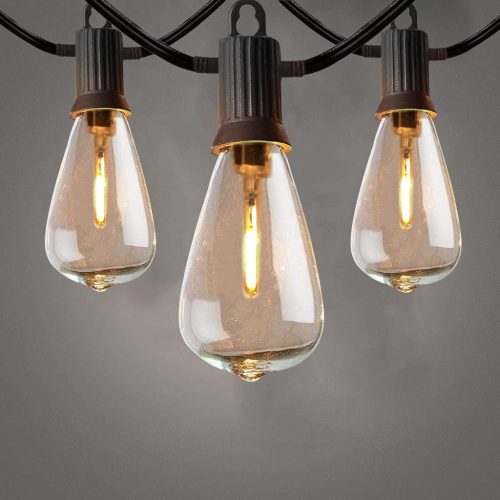 ZOTOYI LED Fényfüzér 7,6m - Kültéri Vízálló Dekoráció 12+1 Izzóval, 2700K Meleg Fehér, Kerthez, Teraszhoz, Esküvőre, Energiatakarékos