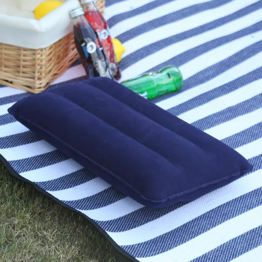 SUTAFOR Pernă gonflabilă, Ultralight Pernă de camping, Pernă de șezut albastră din PVC pentru călătorii, plajă, drumeții, 44 x 28 cm, 60g