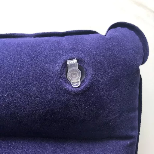 SUTAFOR Felfújható Párna, Ultrakönnyű Kempingpárna, Kék PVC Ülőpárna Utazáshoz, Strandra, Túrázáshoz, 44 x 28 cm, 60g