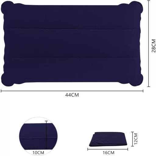 SUTAFOR Felfújható Párna, Ultrakönnyű Kempingpárna, Kék PVC Ülőpárna Utazáshoz, Strandra, Túrázáshoz, 44 x 28 cm, 60g