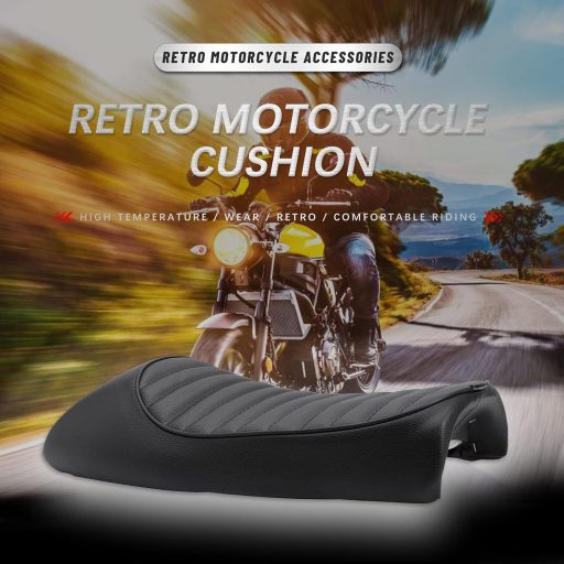 Șa motocicletă Cafe Racer DREAMIZER Neagră Vintage Humpback, scaun pentru CG125 CB400 CB500 CB750 SR400