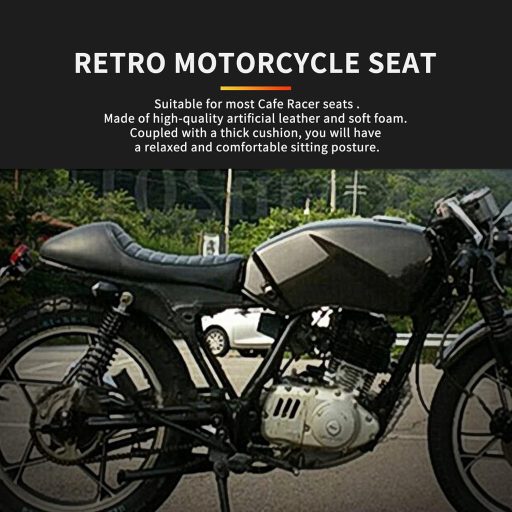 DREAMIZER Cafe Racer Motoros Nyereg Fekete Vintage Humpback Ülés CG125 CB400 CB500 CB750 SR400
