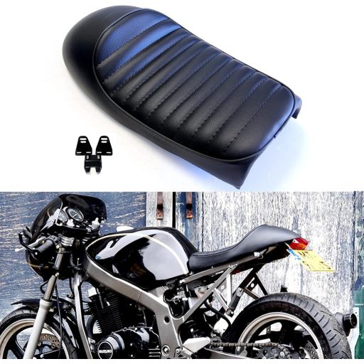 Șa motocicletă Cafe Racer DREAMIZER Neagră Vintage Humpback, scaun pentru CG125 CB400 CB500 CB750 SR400