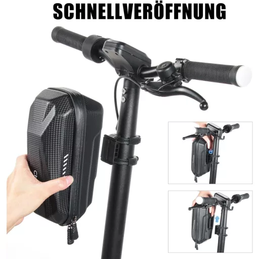 Geantă CHICLEW Roller - Geantă de ghidon impermeabilă 2L pentru trotinete electrice Xiaomi MI Mijia M365 și Ninebot ES1/ES2/ES3/ES4, carcasă rigidă EVA