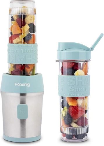 H.Koenig SMOO16 Kompakt Smoothie Készítő - 300W, BPA-mentes, 570ml, Pasztell Kék