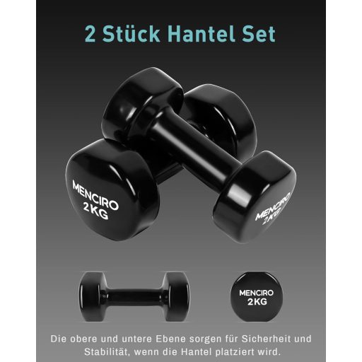 MENCIRO 2 kg-os Súlyzó Pár Edzéshez és Erőnléthez Otthoni Edzőteremhez