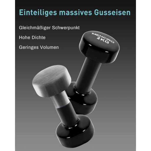 MENCIRO 2 kg-os Súlyzó Pár Edzéshez és Erőnléthez Otthoni Edzőteremhez