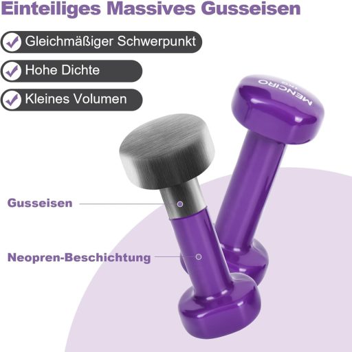 Set de gantere MENCIRO, 2 bucăți, 0,5-2 kg, pentru antrenament acasă și dezvoltarea forței