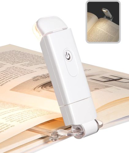 DEWENWILS Tölthető Olvasólámpa Csipesszel - USB-s Könyvlámpa Állítható Fényerővel, Meleg Fehér Fény, Kompakt Könnyű Kialakítás, Tökéletes Aj