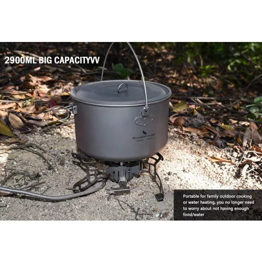 Boundless Voyage Titán Edénykészlet 750-1300 ml - Összecsukható Fogantyús Kemping Főzőedény Túrázáshoz, Ultrakönnyű Hordozható Evőeszköz Sze