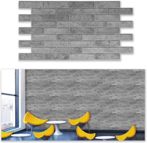 Grace Baltic 3D Fali Panel - 4,8 m², 10 db, Szürke Tégla Mintázat, 1 mm Vastag PVC, Beltéri Faldekoráció, Vékony és Rugalmas