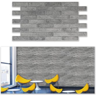   Grace Baltic 3D Fali Panel - 4,8 m², 10 db, Szürke Tégla Mintázat, 1 mm Vastag PVC, Beltéri Faldekoráció, Vékony és Rugalmas